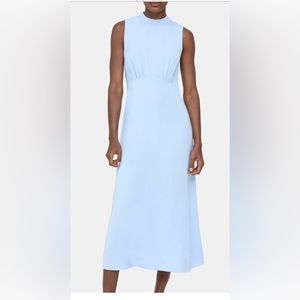 NWT Theory Mock Neck Dress in Georgette - Color is Bay Blue Size 4